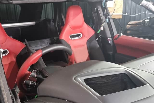 The interior of one of the cars showed the amount of work being done to strip the cars. Photo: West Midlands Police