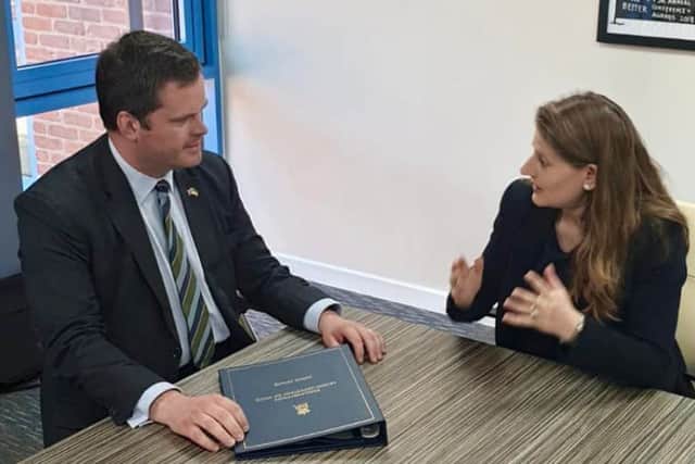 Theo Clarke MP with Migration Minister Kevin Foster
