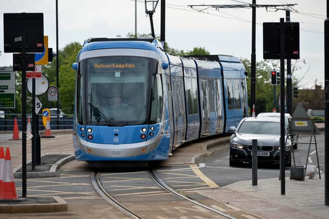 Tram at St George's in Wolverhampton