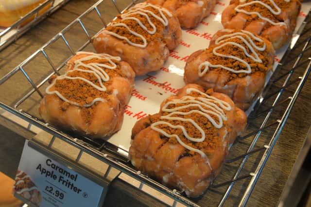 Caramel apple fritters are among the popular items on sale