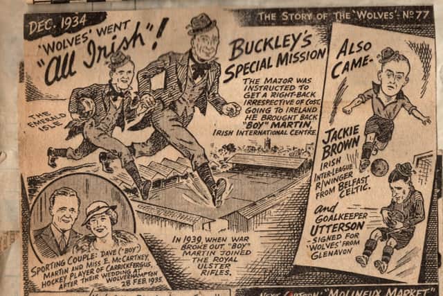 Wolves' Jimmy Utterson appears in a cartoon (bottom-right)