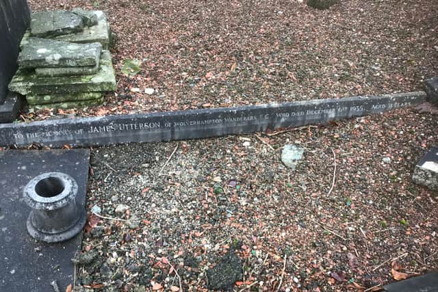 Jimmy Utterson's grave at Merridale Cemetery in Wolverhampton has fallen into a 'dilapidated state'