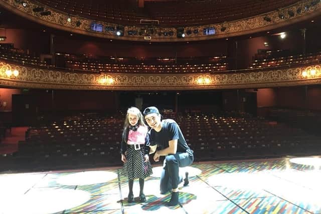 Rosie on stage with Tom when he was performing as Danny in Grease