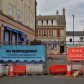 Market Place in Wednesbury, saw major disruption to the town centre