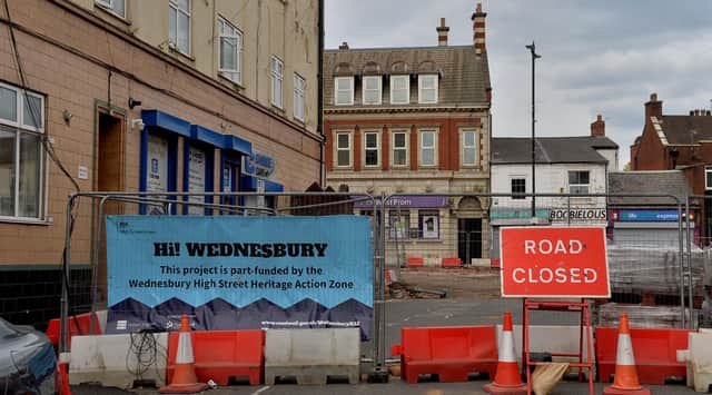 Market Place in Wednesbury, saw major disruption to the town centre.