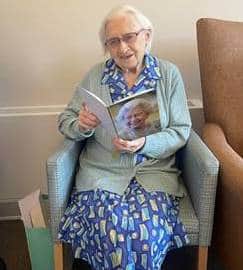 Vera with her special table tennis cake