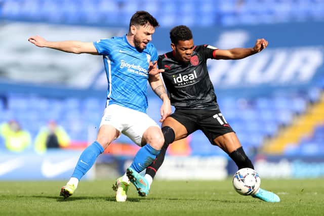 Scott Hogan of Birmingham City and Grady Diangana (Photo by Adam Fradgley/West Bromwich Albion FC via Getty Images).