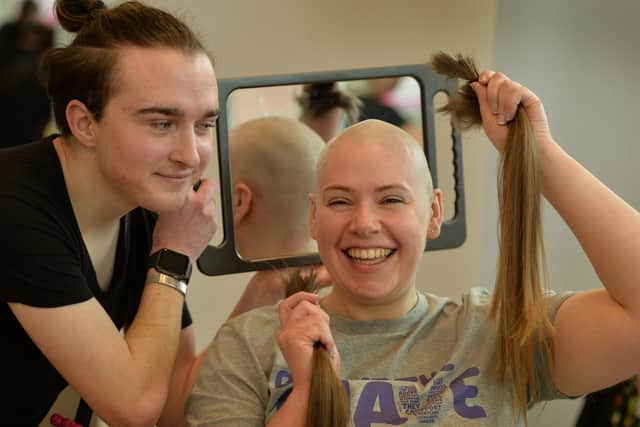 Fay's hair was cut off at City of Wolverhampton College's New Era hair training academy