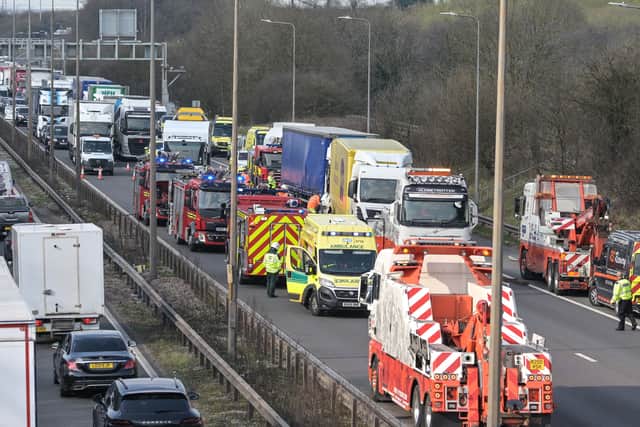Lorry driver finally freed after being trapped for three hours in M6 crash