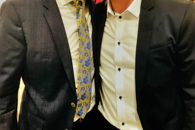 Suresh Bawa with charity patron Steve Bull 