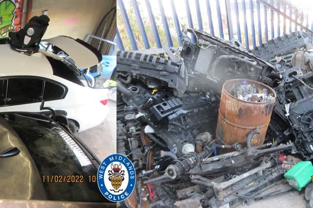 The police found car parts and cannabis