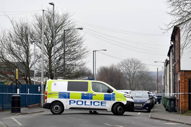 The scene at Croft Street, Walsall, after the stabbing
