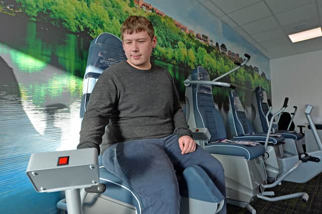 Councillor Simon Phipps tries out the wellness suite