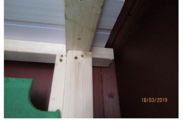 Gap left between studs and concrete wall. No insulation was provided behind the timber studs and inadequate space was left between the studs and the concrete wall.