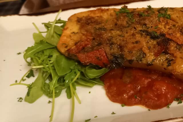 The stuffed butternut squash was a delight