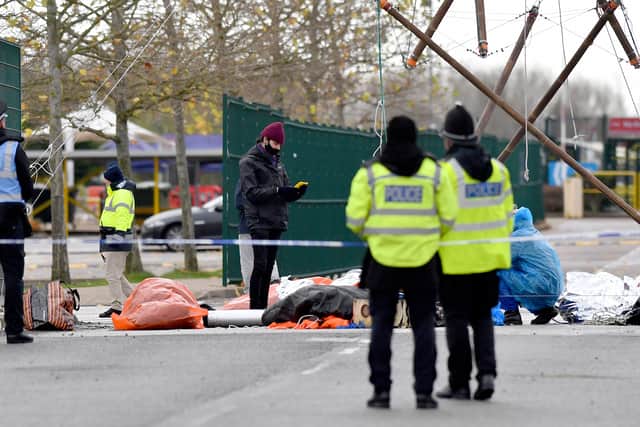 Extinction Rebellion protestors blocking the road at Amazon, Rugeley