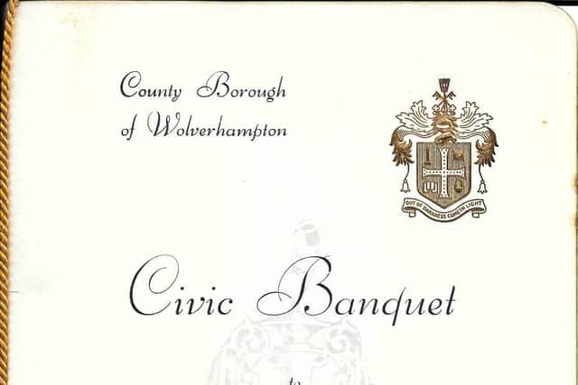 The civic reception menu for Wolves's title winning triumph
