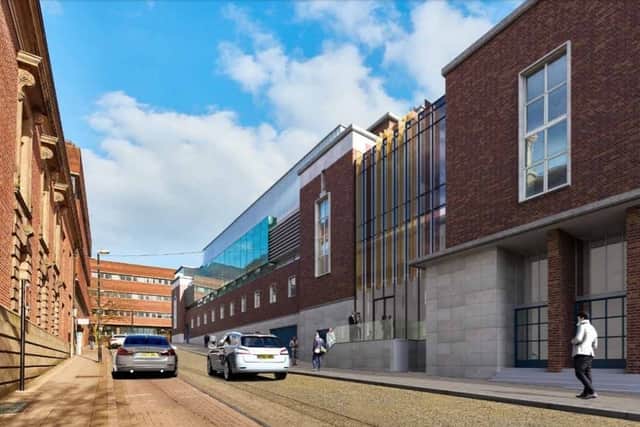 An artist's impression of how the entrance to the refurbished Wulfrun Hall - adjacent to Wolverhampton Civic Hall - will look. Image: Wolverhampton Council Design & Access Statement