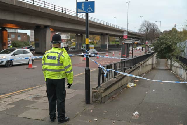 The area remained cordoned off on Friday after the shooting on Thursday evening. Photo: SnapperSK