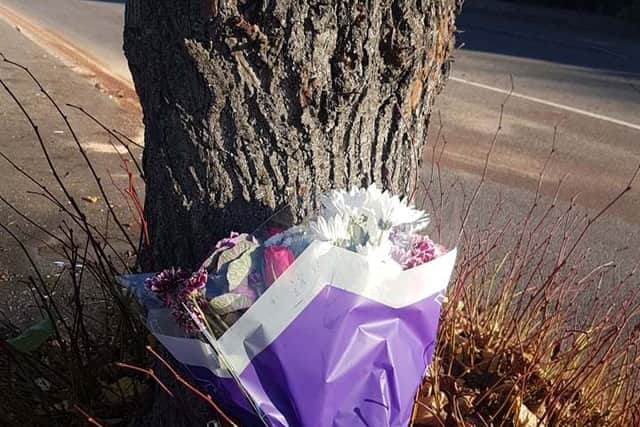 Flowers have been left at the scene of the fatal crash on Broadway, Walsall