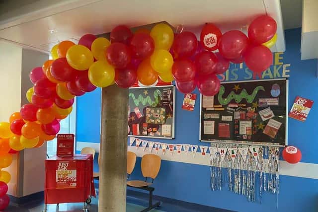 'Sammy the Sepsis Snake', raising awareness of the deadly condition