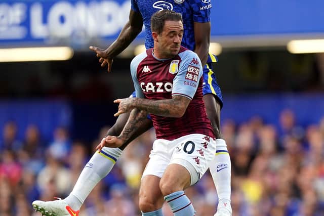 Chelsea's Antonio Rudiger out jumps Aston Villa's Danny Ings