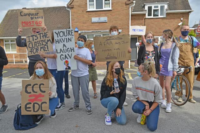 Students protested over the way grades were marked last year