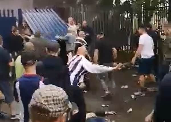 One man was lying motionless on the ground during the brawl. Photo: Twitter