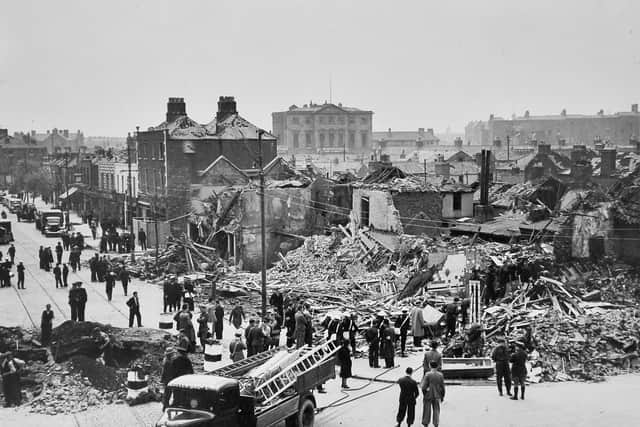 Devastation in Dublin in 1941.