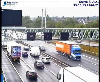 Speeds on the M6 were restricted to 40mph at 7.15pm by the smart motorway