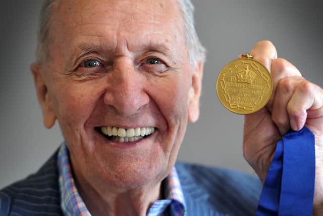 Hugh Porter with his Commonwealth Games gold medal