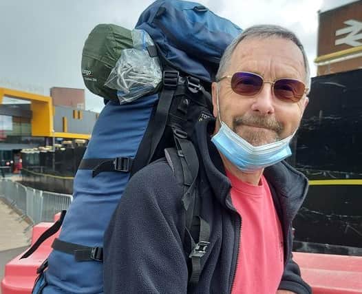 Alan heading off on his walk