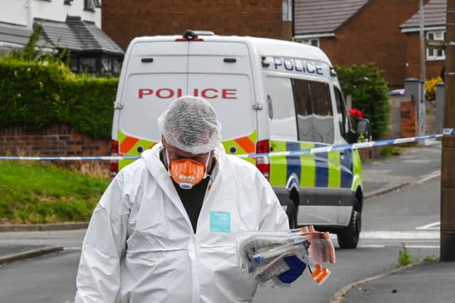 Police at the scene of the stabbing in Suffolk Road, Wendesbury. Photo: SnapperSK.