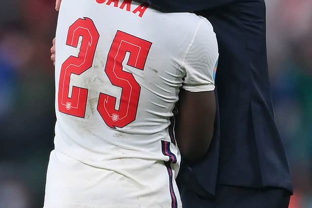 Bukayo Saka has been targeted on social media since his penalty miss against Italy