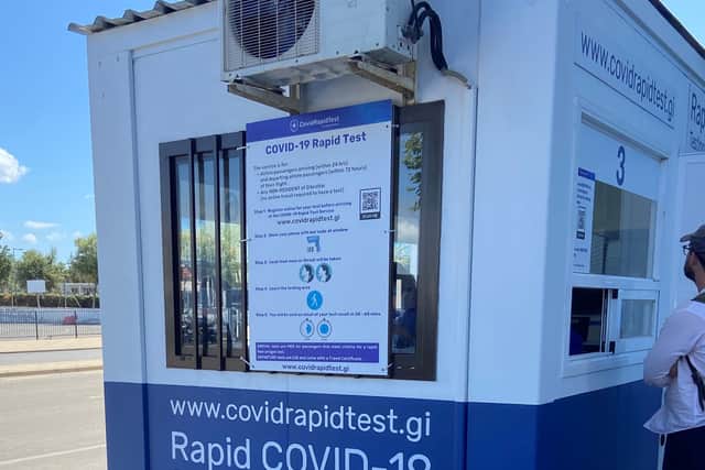 A testing station outside the airport.