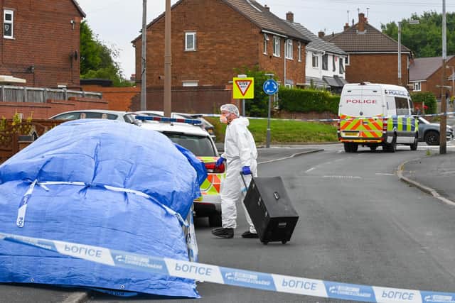 Police at the scene of the stabbing in Suffolk Road, Wendesbury. Photo: SnapperSK.