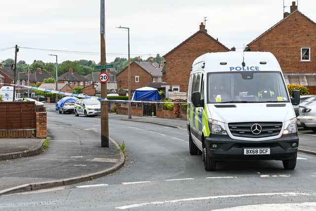 Police at the scene of the stabbing in Suffolk Road, Wendesbury. Photo: SnapperSK.