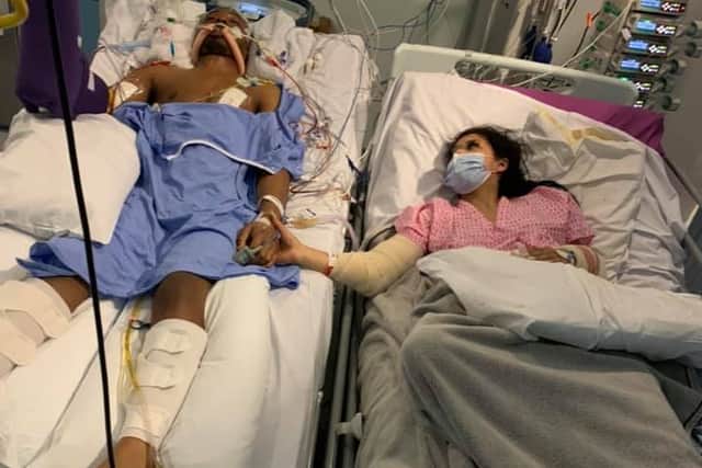 Shakur and Chante together in hospital
