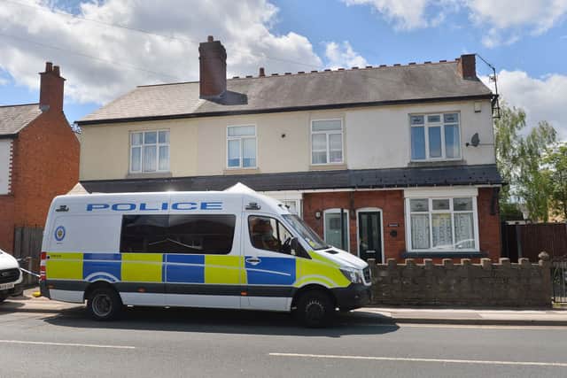 Police at the scene in Broad Lane