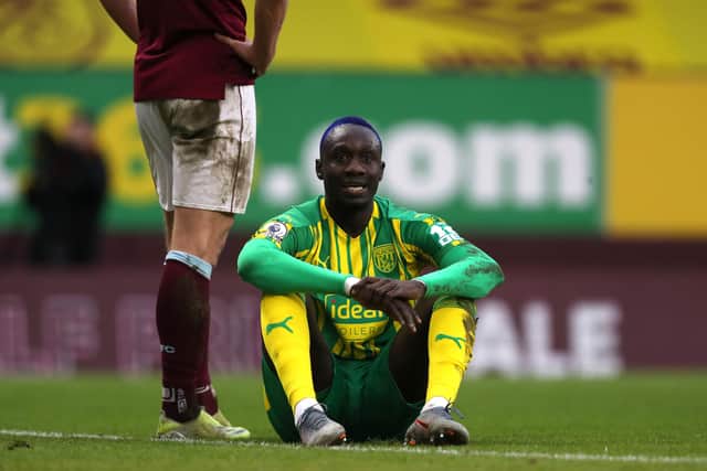 Mbaye Diagne of West Bromwich Albion reacts after his shot at goal is off target. (AMA)