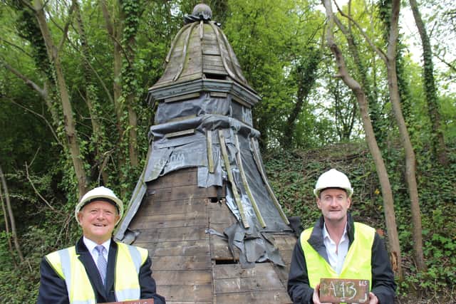 Councillor Ian Kettle with Andrew Lovett with part of the Woodside Library