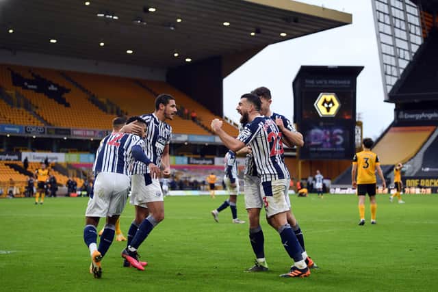 West Bromwich Albion's Robert Snodgrass celebrates at the final whistle