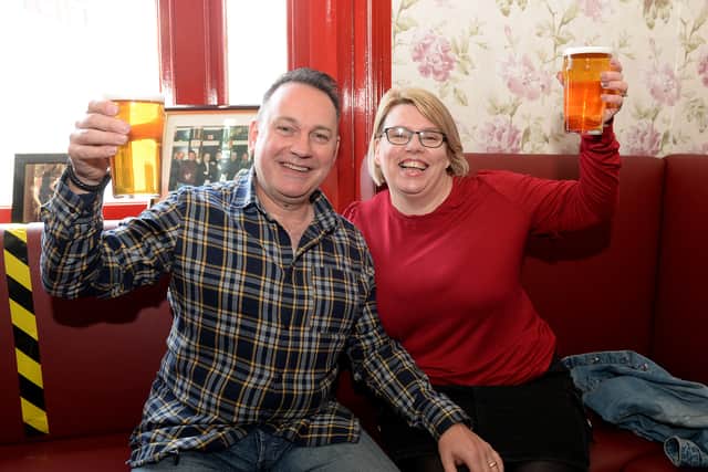 Rob and Del Willetts were enjoying the unique surroundings of the Old Swan