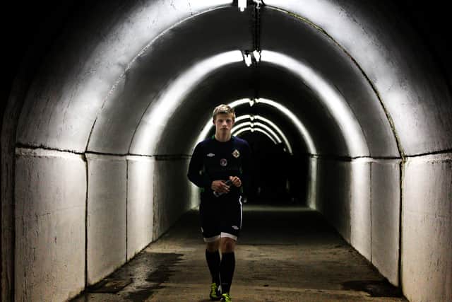 Northern Ireland's Johnny Gorman leaves the stadium after a training session ahead of their UEFA Euro 2012 Qualifying match against Serbia at the Red Star Stadium, Belgrade, Serbia..