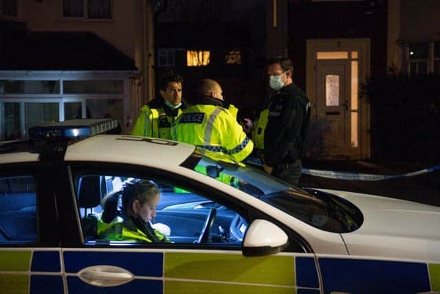 Police at the scene in Rowley Regis