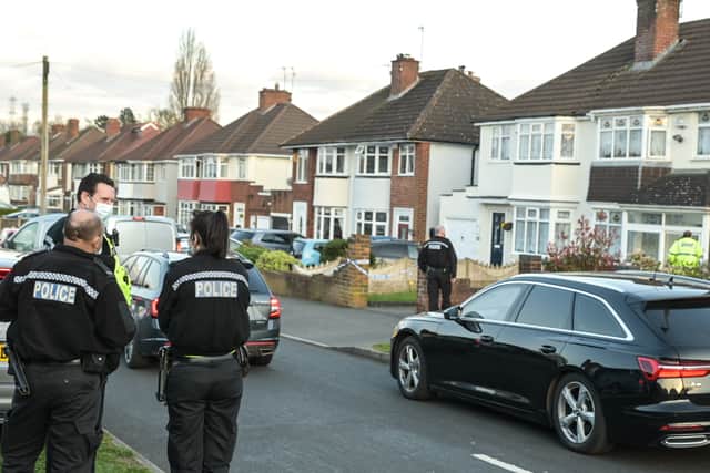 Police at the scene on Boundary Avenue. Photo: SnapperSK