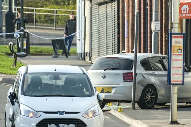 The aftermath of the crash in Brownhills High Street. Photo: SnapperSK