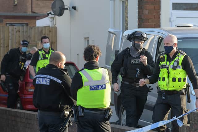 Police at the scene on Boundary Avenue, off Oldbury Road. Photo: SnapperSK