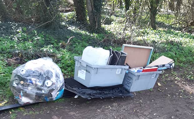 Fly-tipping in Forge Lane, Lichfield