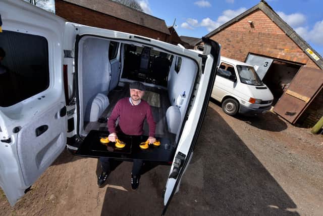 Nick Smith pictured with one of the vans he is converting